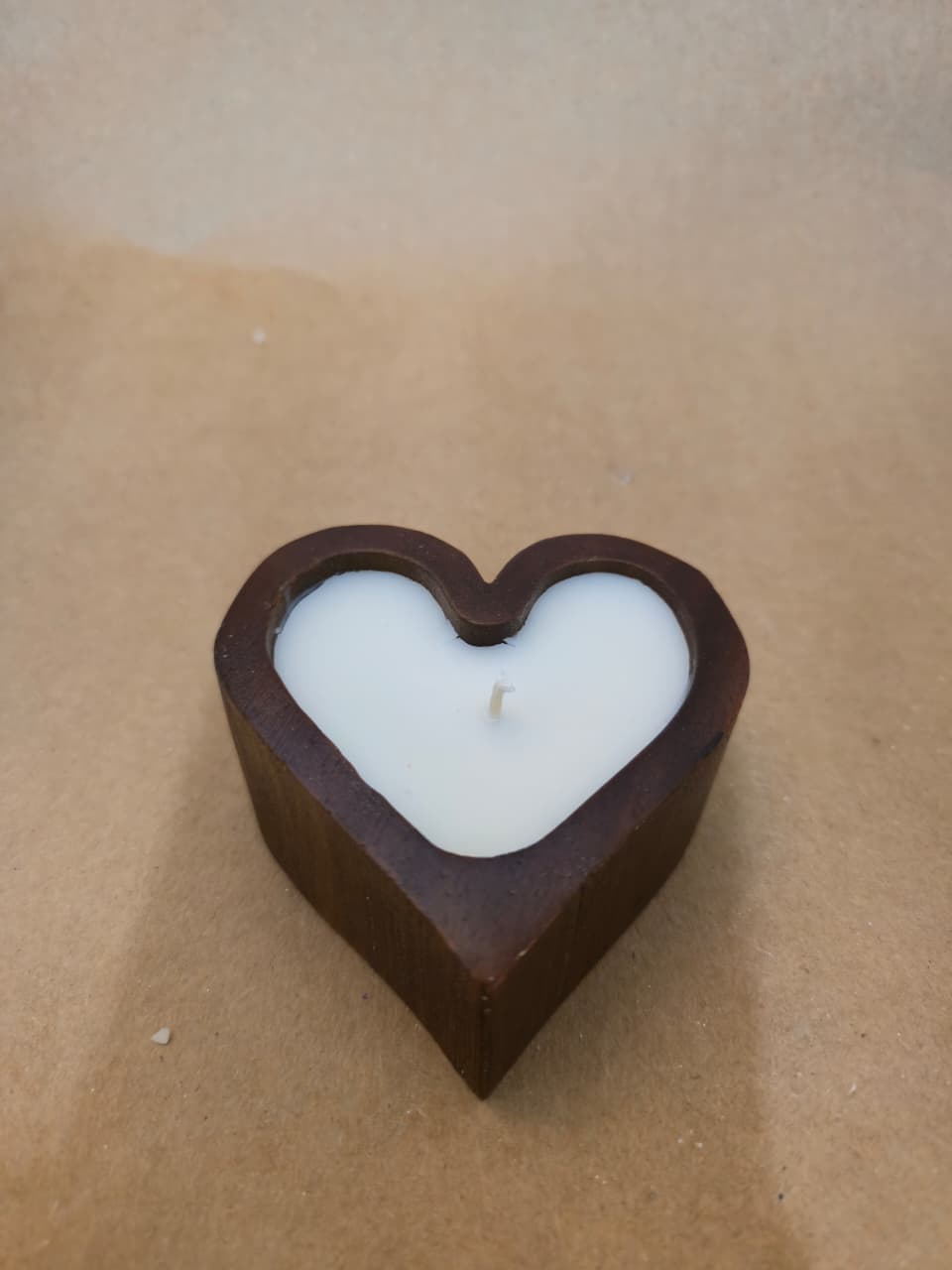 wooden heart candle 50 gm