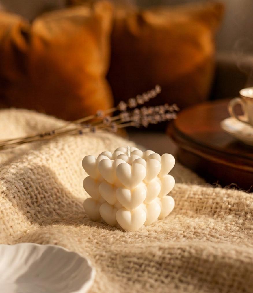 شمعة القلب الفقاعي