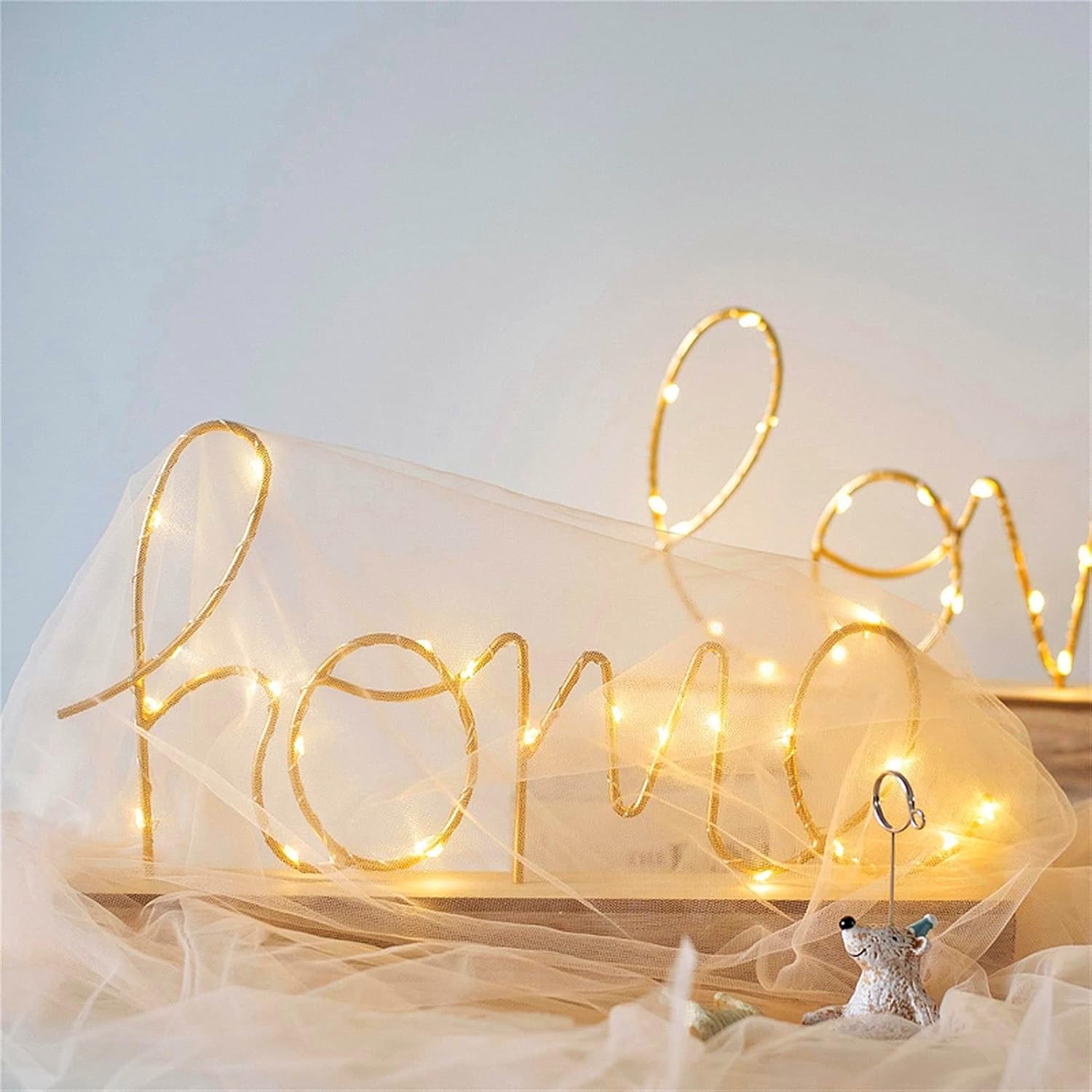 Led "Home" Metal Decor