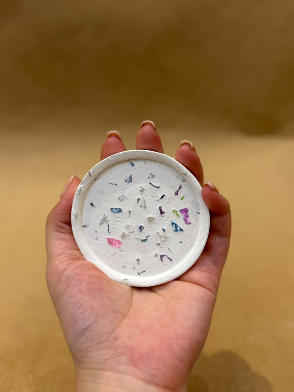 Round Terrazzo coaster 8cm