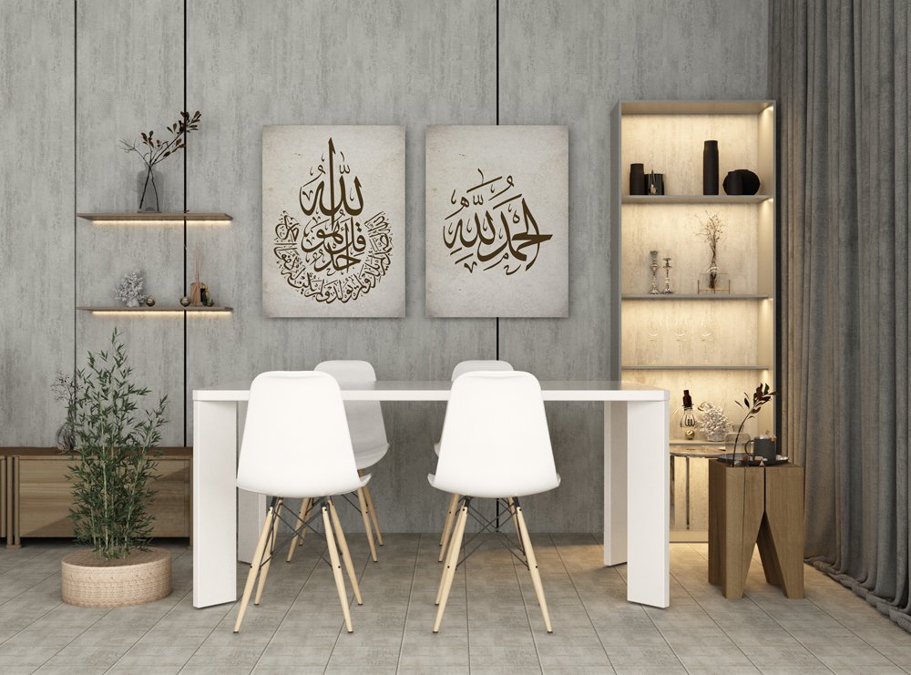 لوحات جدارية قماشية (مجموعة من قطعتين)