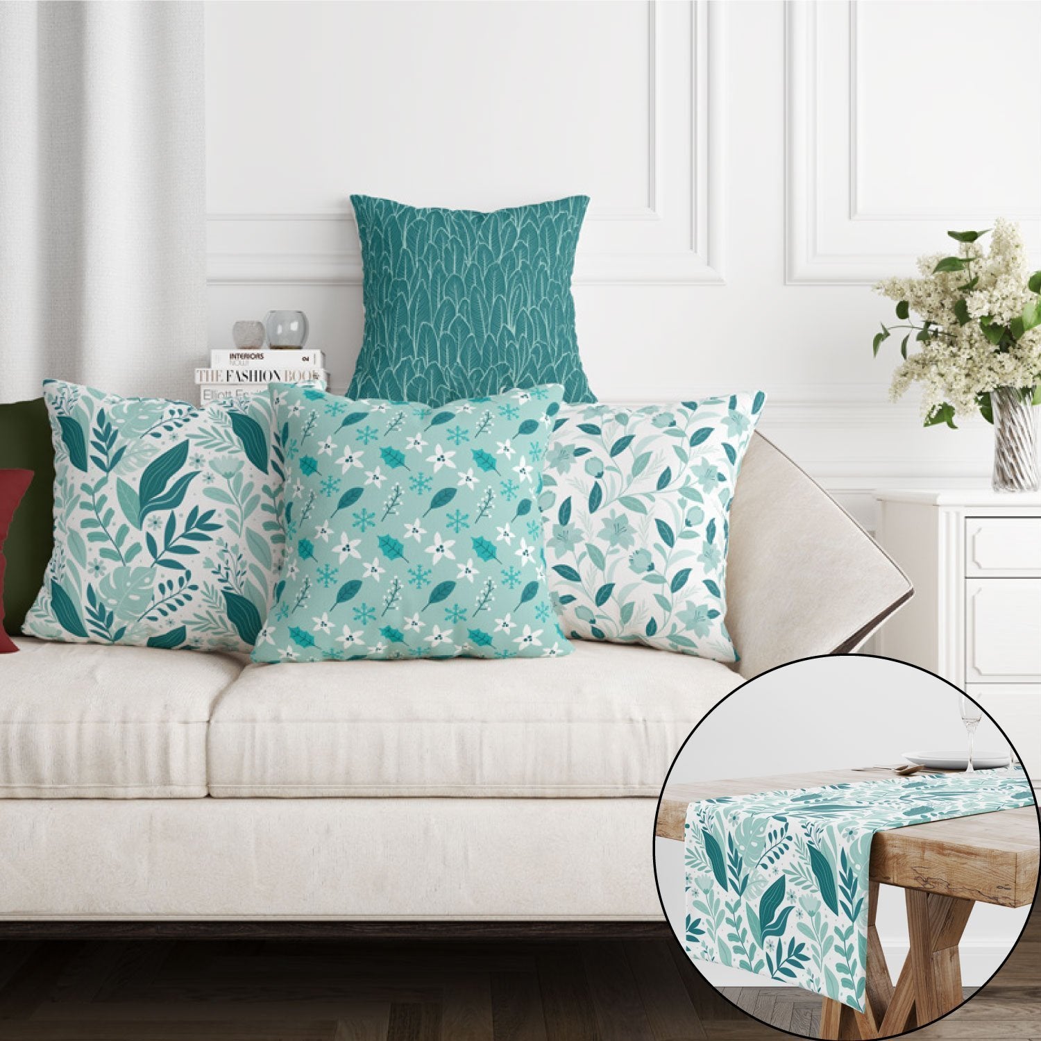 EveryDay Set (4Cushions Cover + 1 Runner)