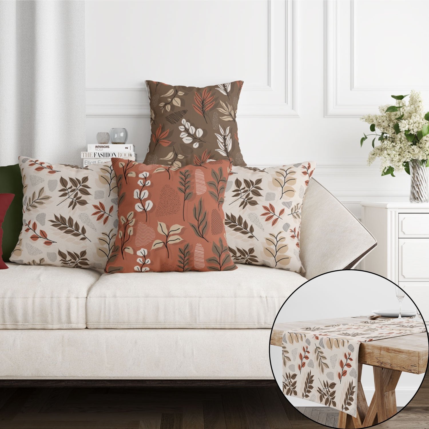 EveryDay Set (4Cushions Cover + 1 Runner)