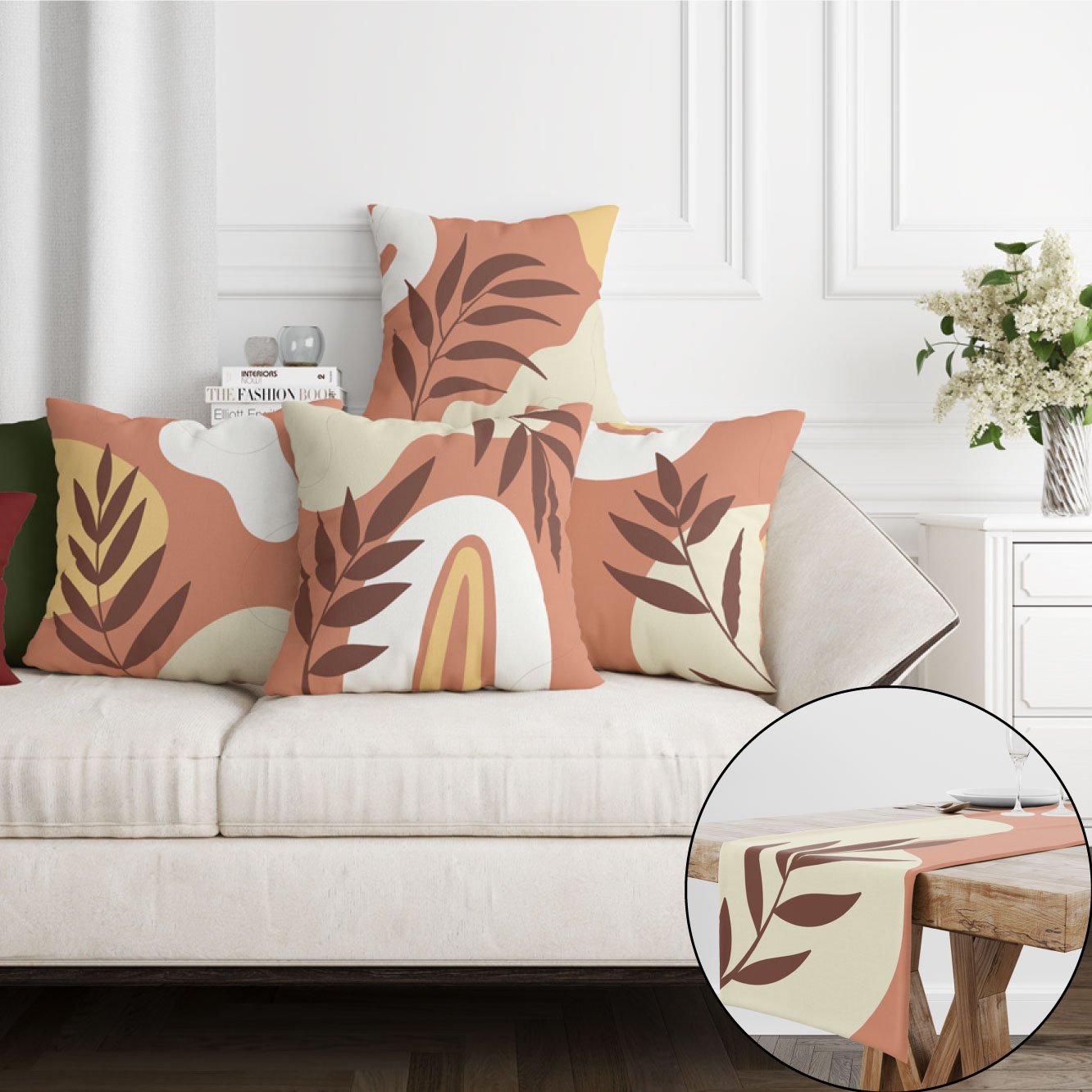 EveryDay Set (4Cushions Cover + 1 Runner)