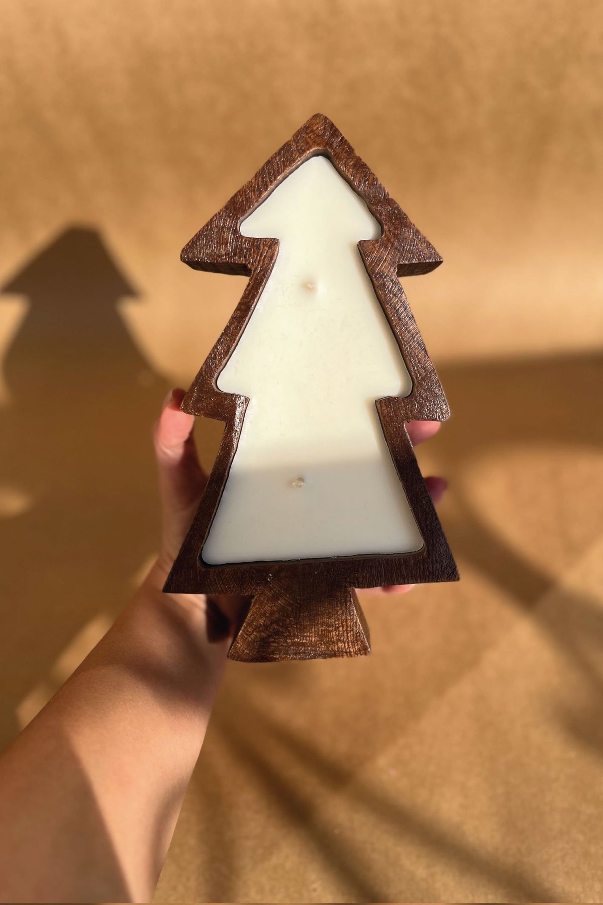 Wooden Christmas Tree Candle