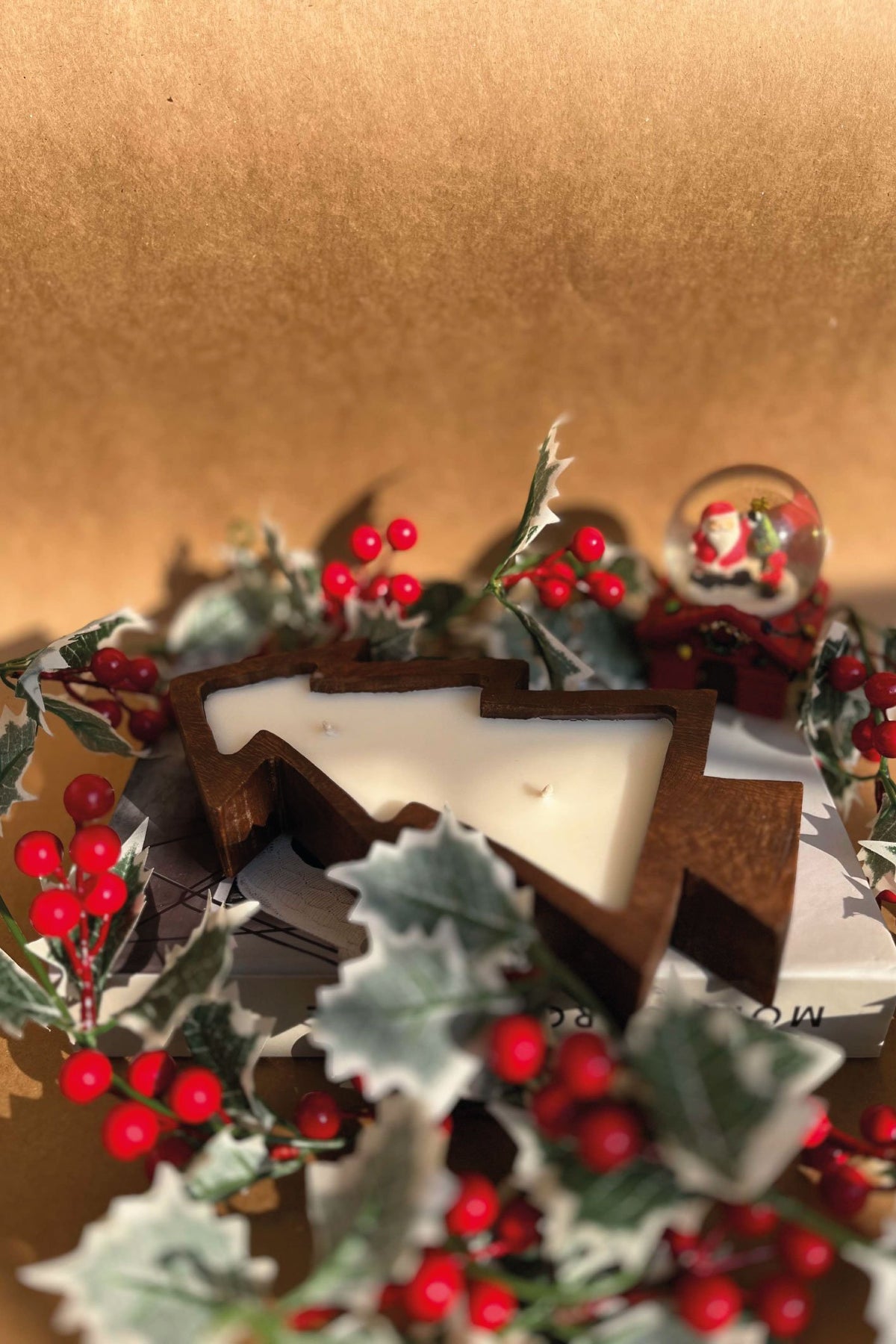 Wooden Christmas Tree Candle