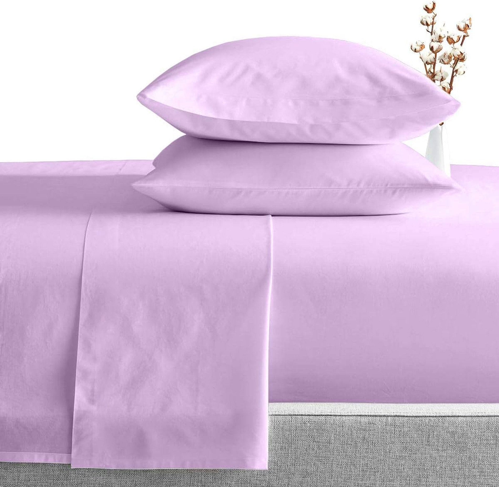 Plain Bed Sheet Set - 3 Pieces - Lavendar