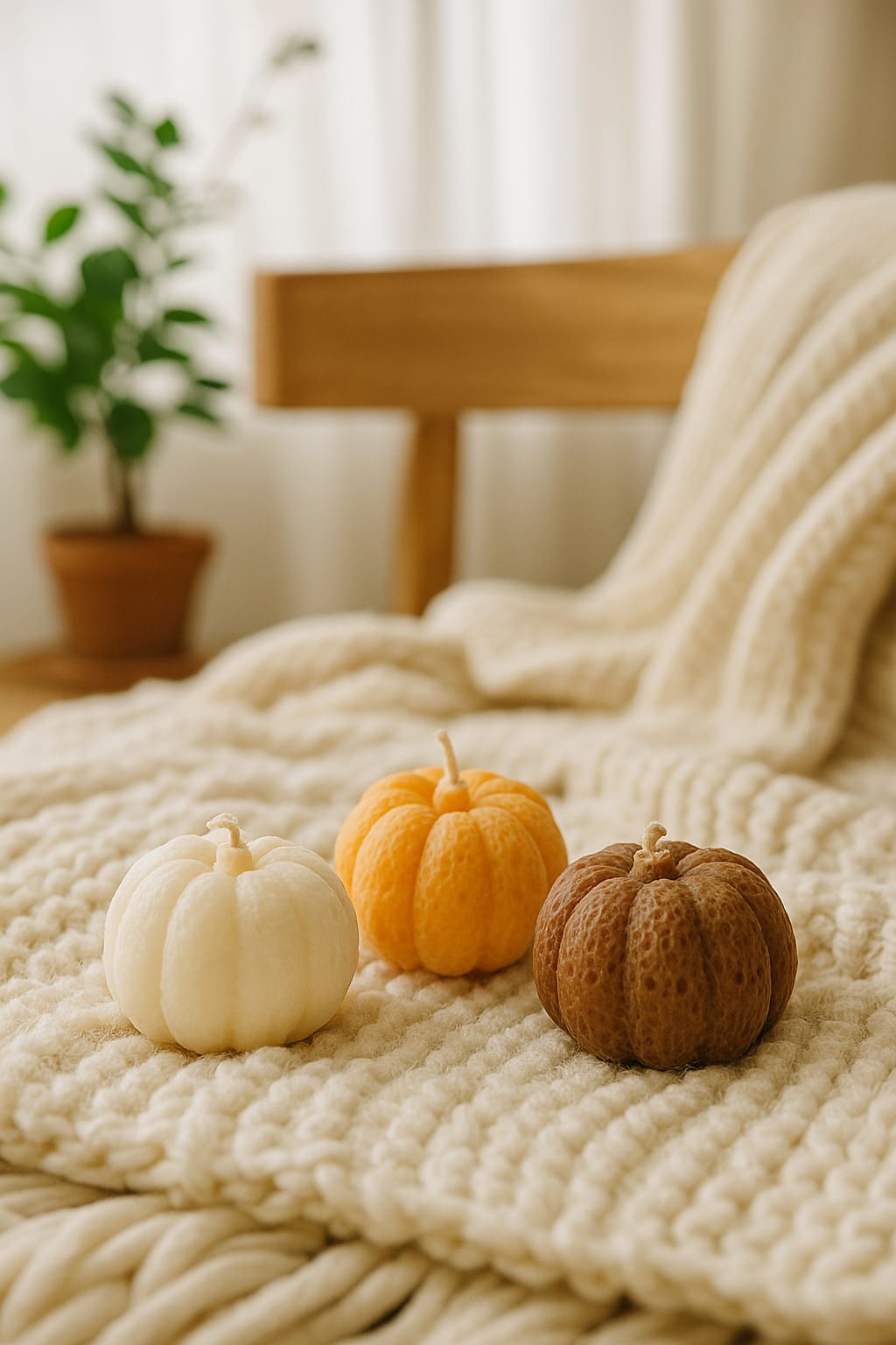 Set Of 3 Pumpkin Candles