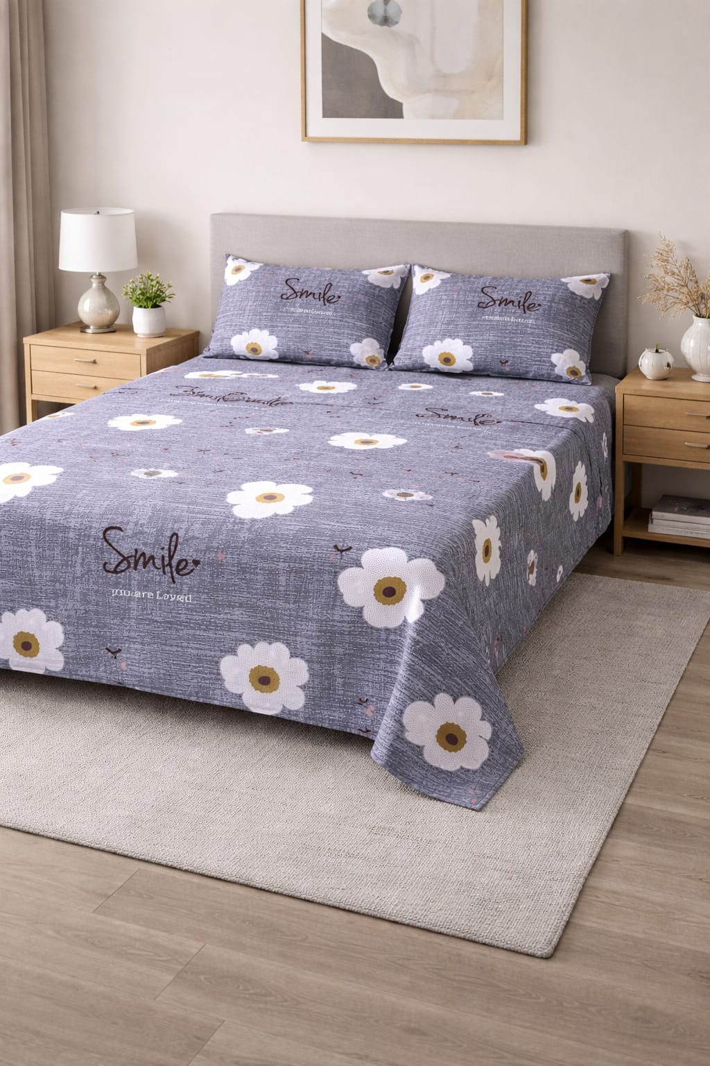Smile" Floral Daisy Bedding Set
