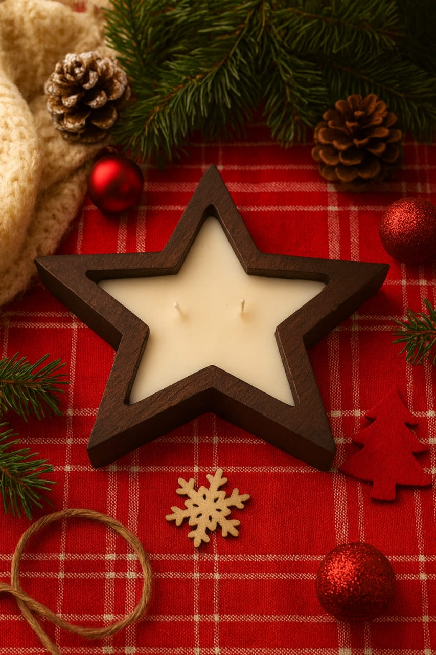 Wooden Star Candle 200gm