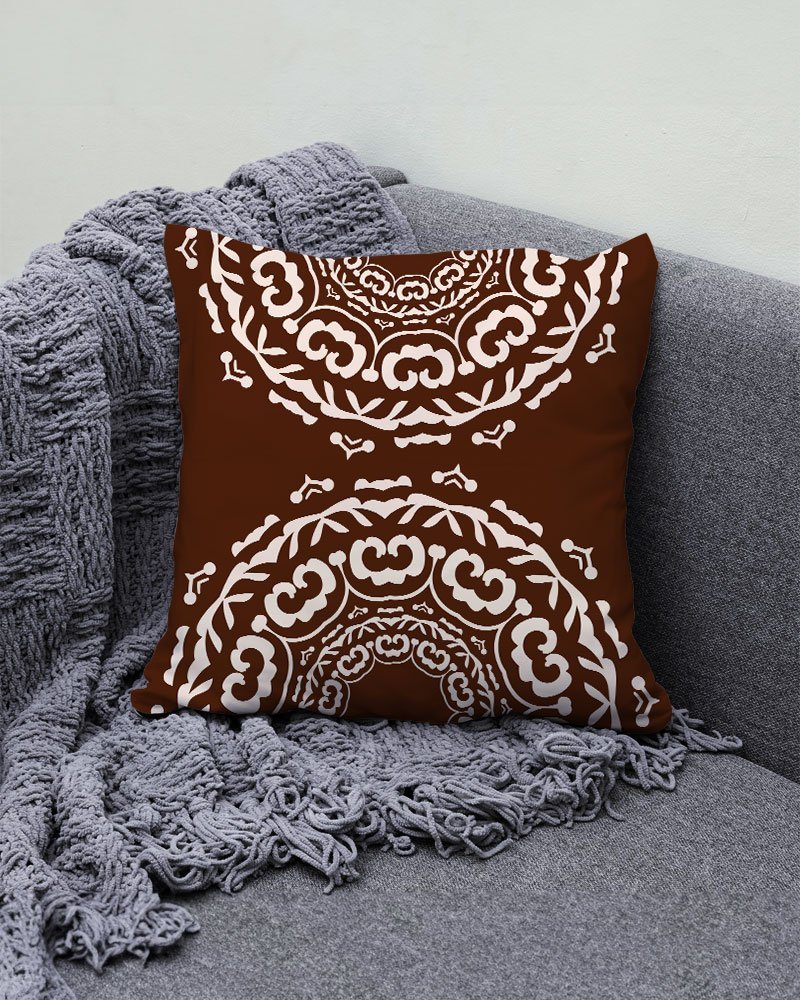 غطاء وسادة مزخرف بنقشة ماندالا، 45 × 45 سم