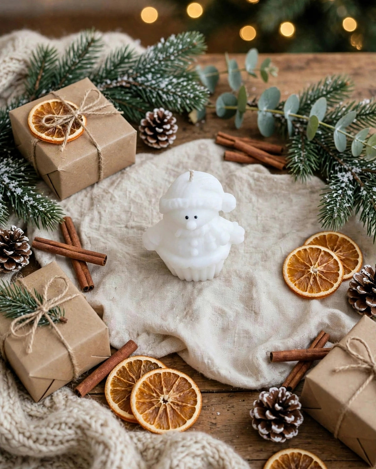 White Snow man cupcake